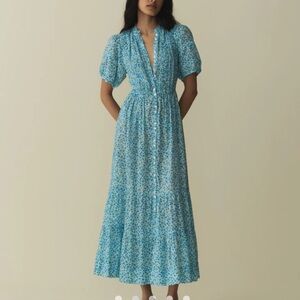 HALEIGH DRESS IN BLEU DAISY FIELDS